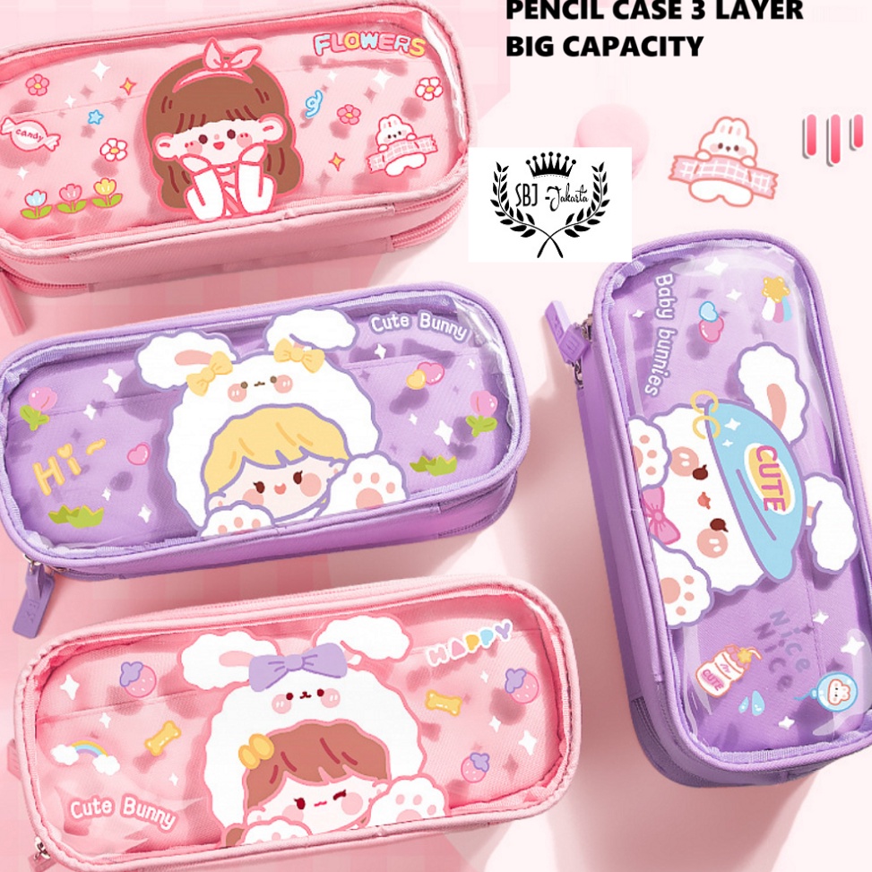 

KODE M14H Tempat Pensil Kotak Pensil 3 Layer Kapa Bear Pensil Case SBJKP3L