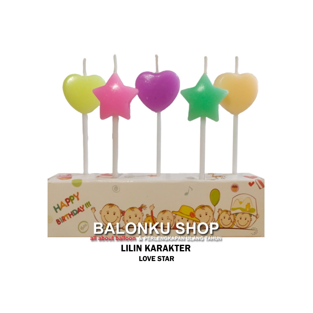 Lilin Karakter Love Star / Lilin Ulang Tahun / Lilin Star Love