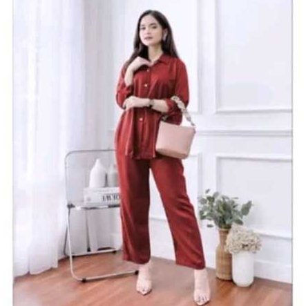 Setelan Wanita Dewasa Terbaru One Set Andin Polos Kekinian