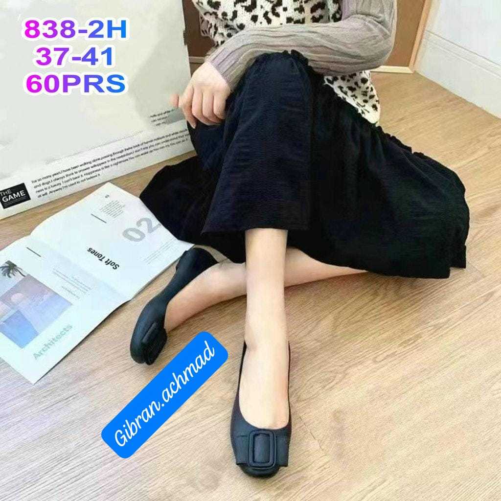 Sepatu wanita flat 838-1 /Sepatu karet kasual wanita sepatu balet pita jelly perempuan simple