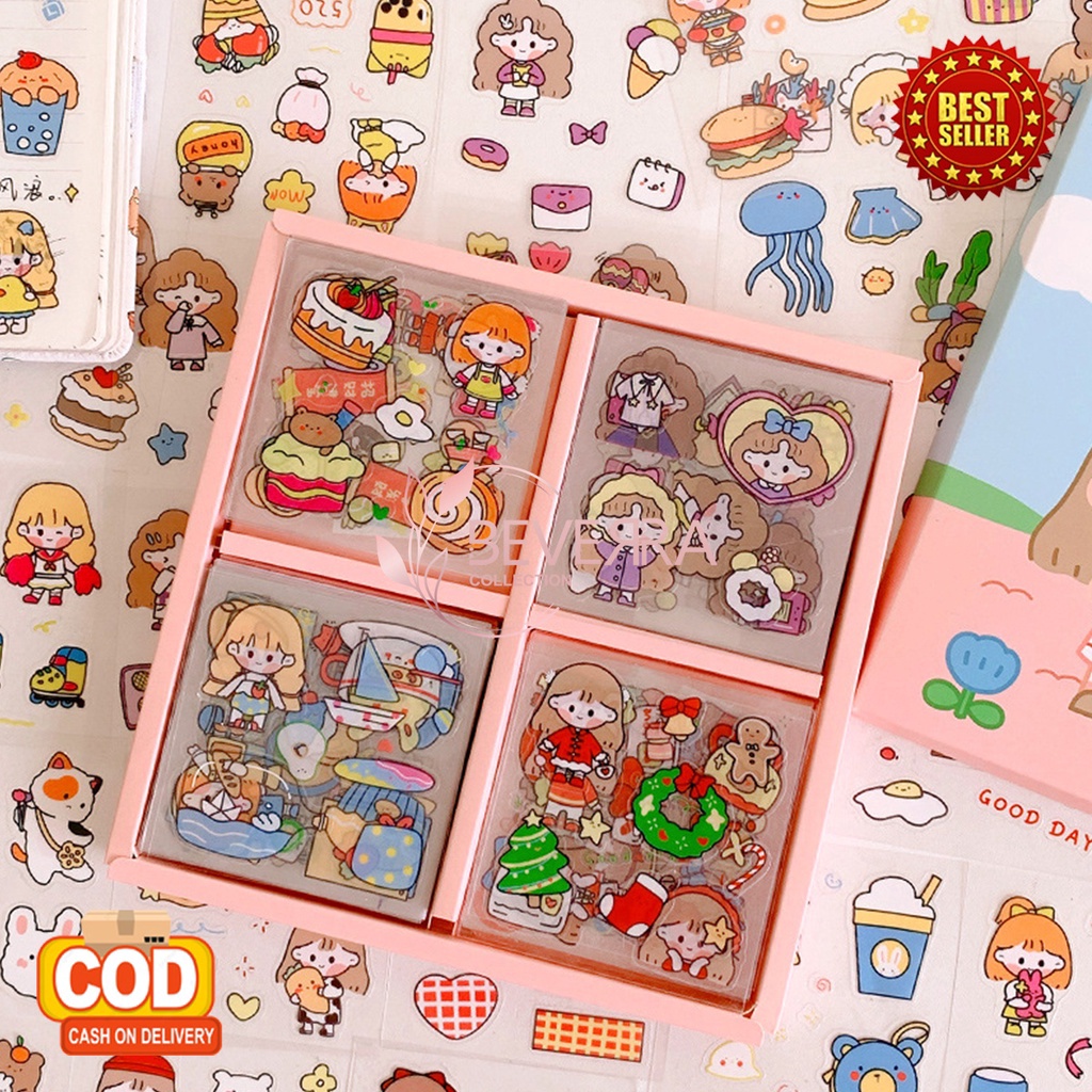 

PRODUCT TERPOPULER Sticker Aesthetic Kartun Lucu Dekorasi DIY Waterproof Diary Scrapbook Hp MX55