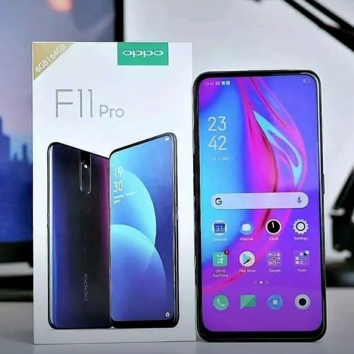 Oppo F11 Pro Second Mulus Bonus Tempered Glass + Adapter Hybrid Dual SIM Fullset hp oppo f 11 pro ha