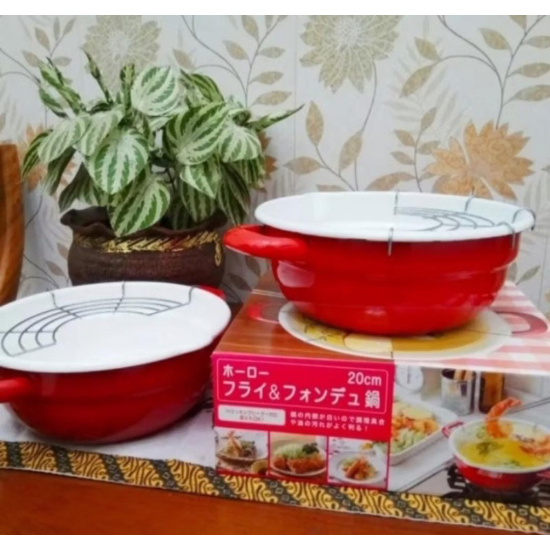 NEW TEMPURA NABE - ENAMEL TEBAL + PENIRIS STAINLESS STEEL - D 20CM