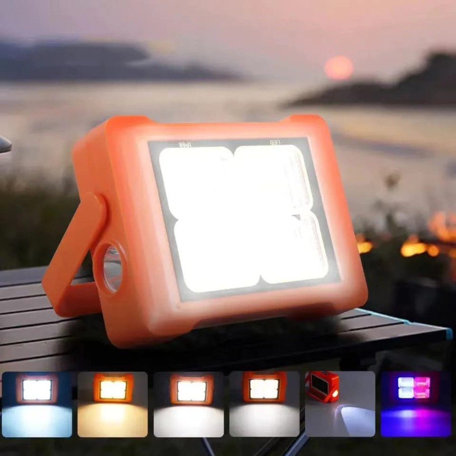 Lampu Solar Emergency Lampu Sorot LED Tenaga Surya Camping Rechargeable Grosir Murah