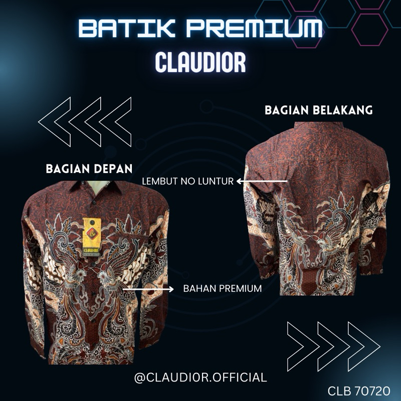 Kemeja Batik Panjang Claudior Slimfit Original 100% CLB70720(SF)