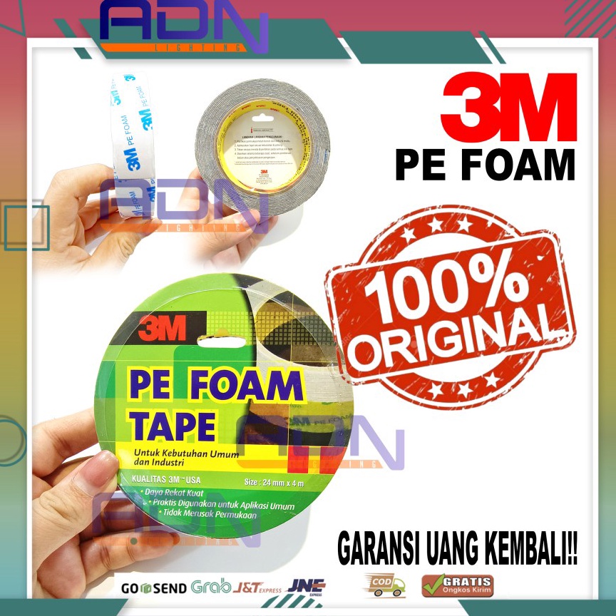 

Cepaat ADNin 3M Double Tape PE Foam 16TG 24 mm x 4mtr ORIGINAL ASLI USA