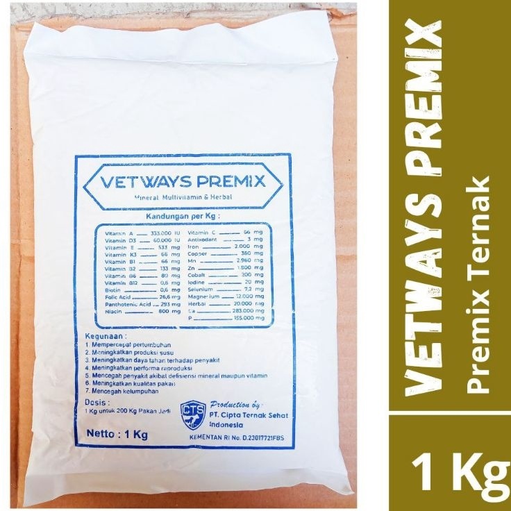 Murah Irit  Vetways Premix 1 kg  Premix Kambing  Premix Sapi  Vetways Premix
