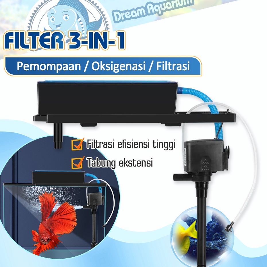 Big Promote  AKUARIUM TOP FILTER AKUARIUM BOX FILTER PEMBERSIH AKUARIUM AQUASCAPE LENGKAP