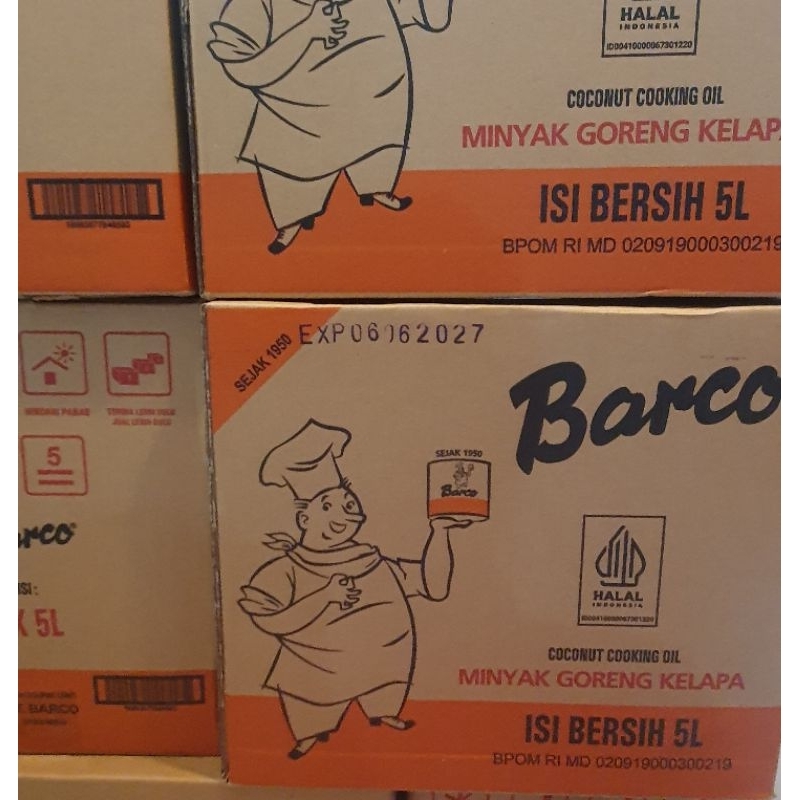 

BARCO 5L 1DUS isi 4 jerigen Minyak Goreng Kelapa