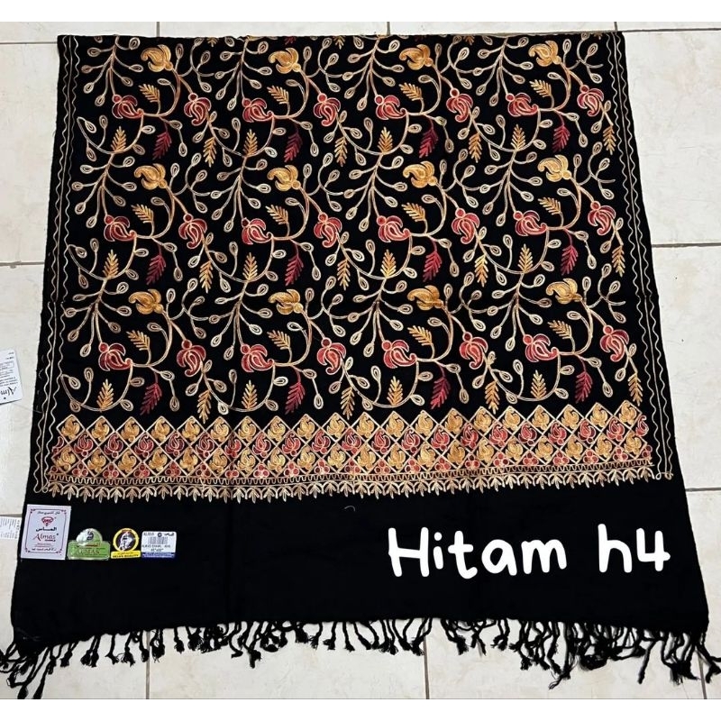 SORBAN KASHMIRI JUMBO TEBAL DAN HALUS WARNA HITAM