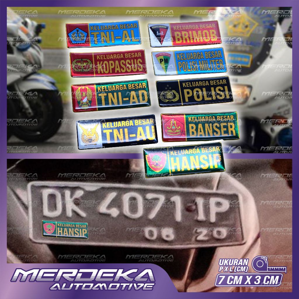 emblem timbul keluarga besar tni | stiker emblem keluarga besar polisi | stiker plat nomor polisi
