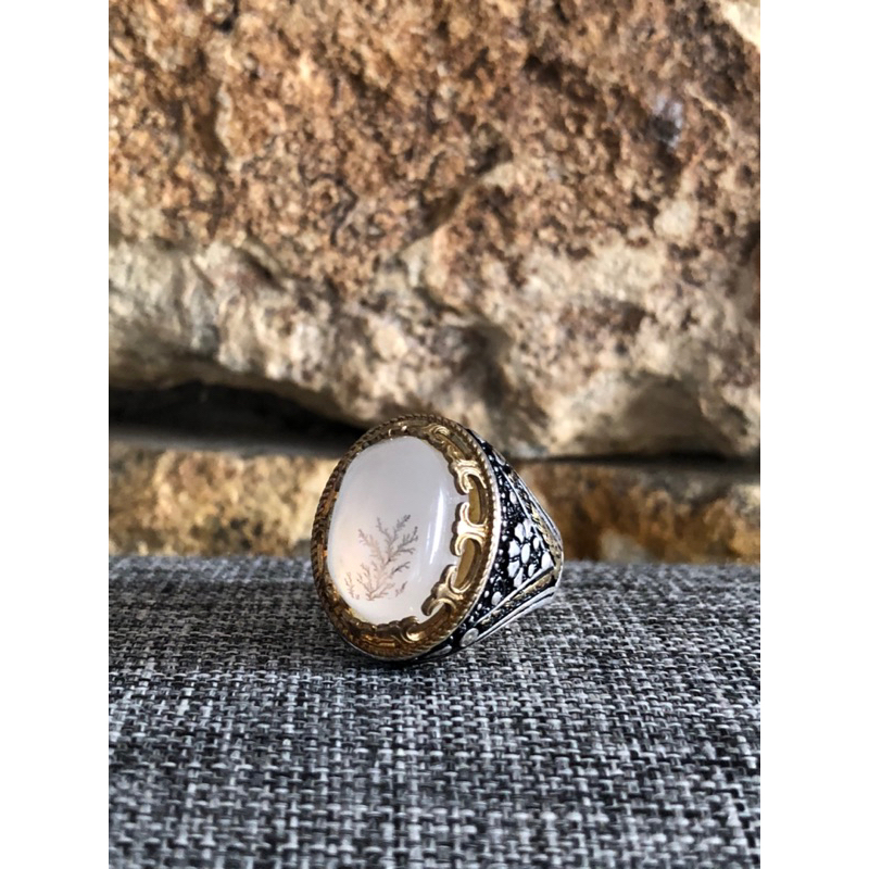 Code AKH36 Akik Yaman Original Asli Yaman Samawi Habasyi Ring Perak Motif Unik