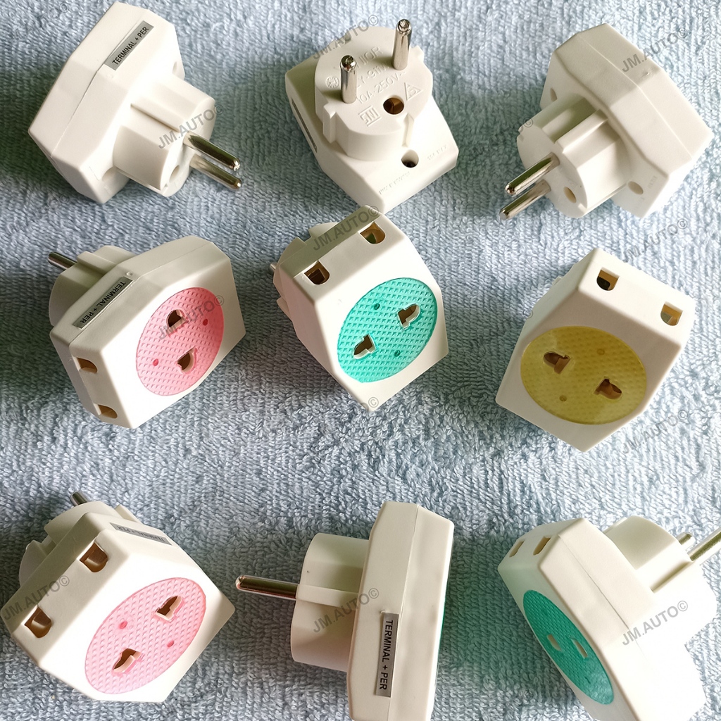 Steker Listrik 3 lubang SNI 10A 250V Kunci Tusuk Stop Kontak Cok Cabang 3