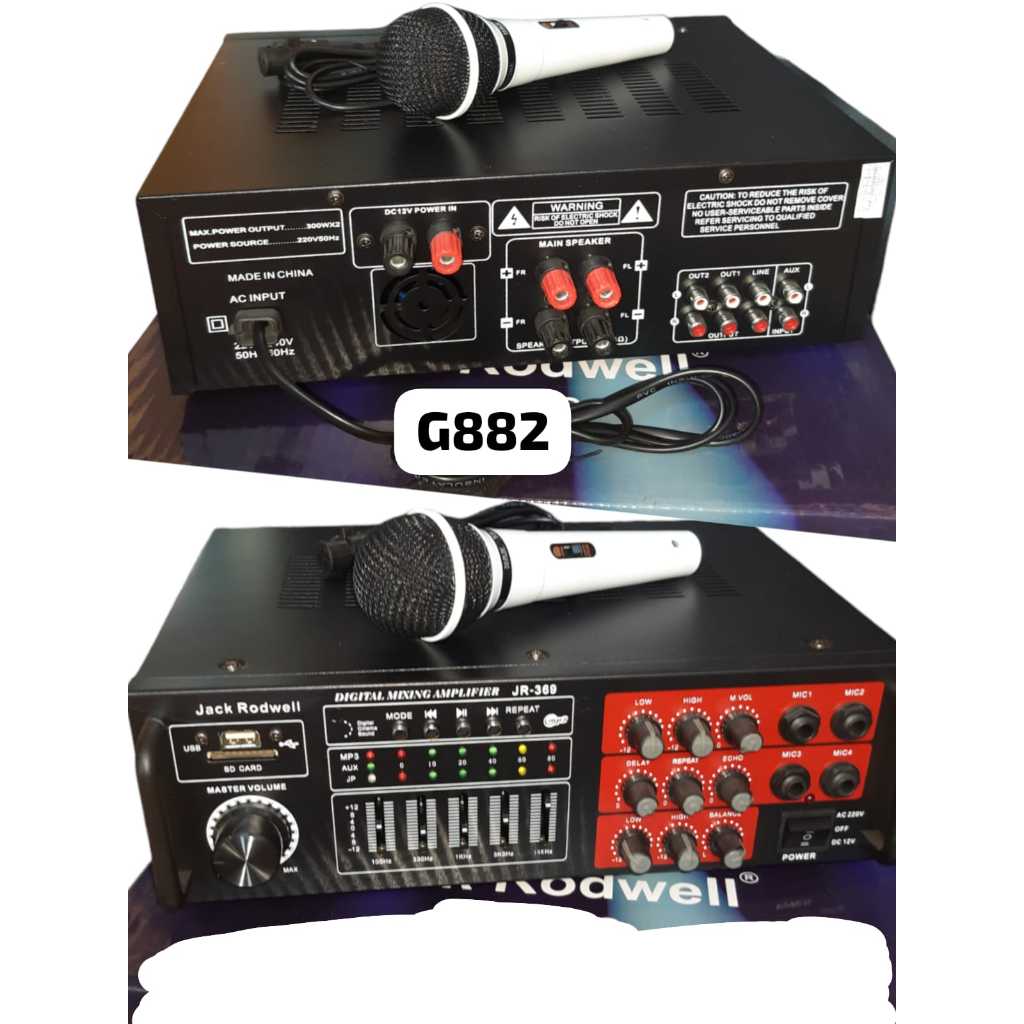 G882 ORIGINAL AMPLIFIER BONUS MIC JACK BLUETOOTH BT USB SD CARD AUDIO KARAOKE HOME THEATER POWER DIG