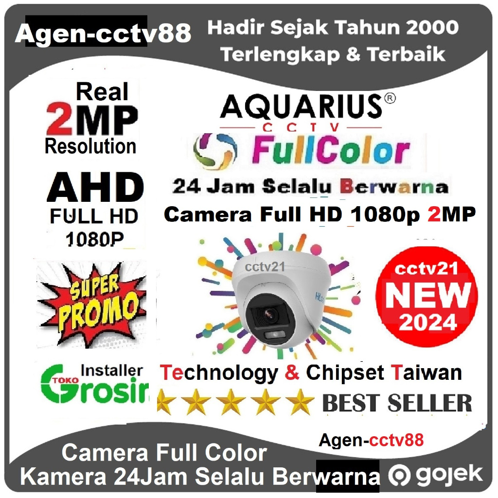 Kamera / CCTV 2MP Indoor / Colorvu AQUARIUS Full Color 24Jam Selalu Berwarna Harga Lagi Promo Agen-c