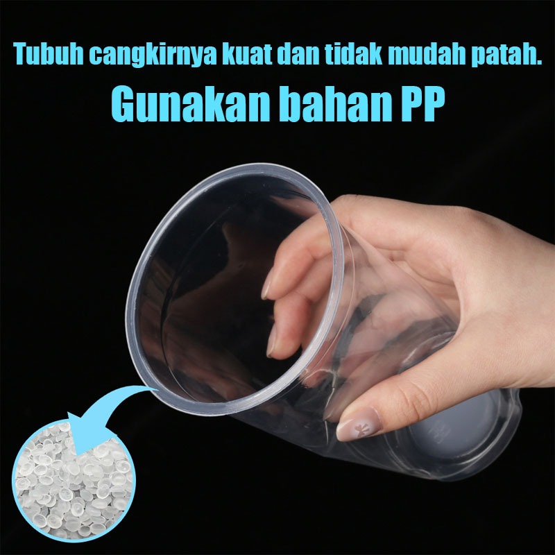 

2Xbtygneal Sakha Snack ) Family Mart 500Pcs / Cup Gelas Oval + Tutup Lid /U Cup Plastik Bahan Pp