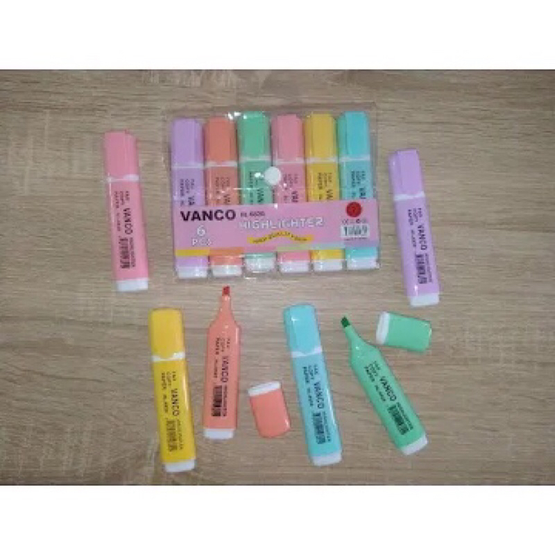 

Highlighter set HL-6820 VANCO PASTEL isi 6 biji