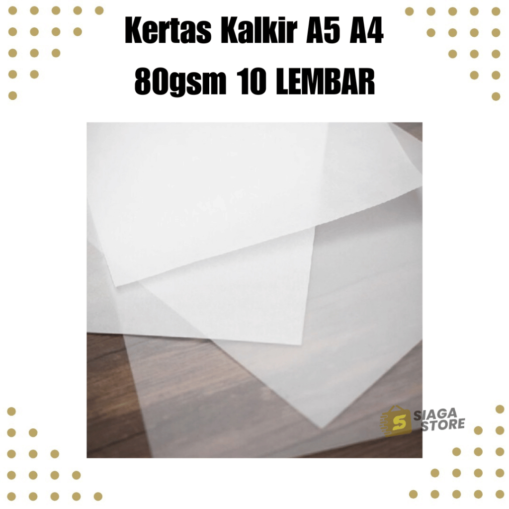 

Kertas Kalkir A5 A4 80gsm 10 LEMBAR Tracing Paper Afdruk Sablon