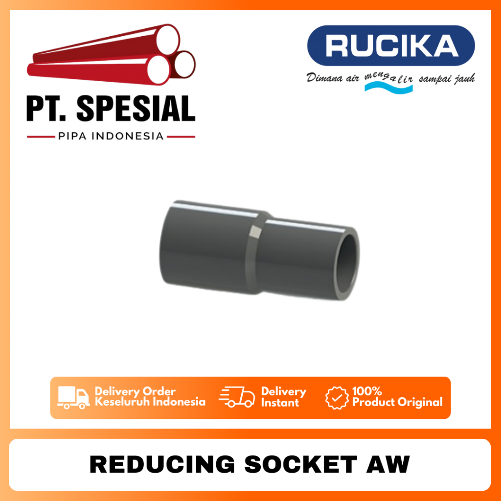 Vlok Sock PVC AW Rucika 6 x 3 " - 10 x 8 " /Reduced Sock PVC Rucika/ Reducer Sok AW PVC - 10