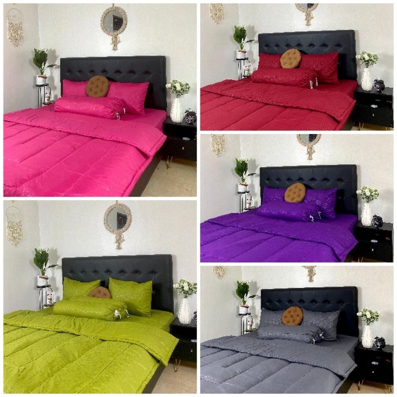 BED COVER SET SPREI RUMBAI POLOS EMBOS || BED COVER & SPREI HOME MADE