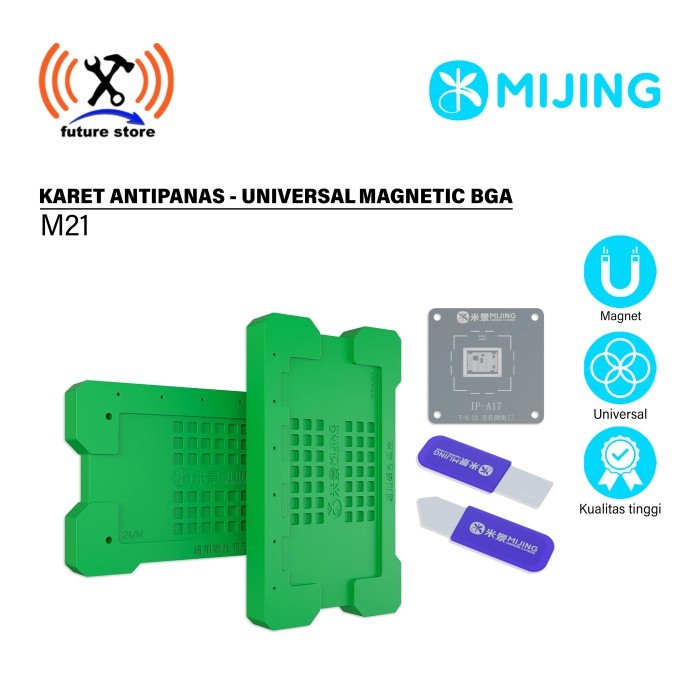 Mijing M21 Karet Antipanas Mold IC Cetakan IC Unverisal Magnetic BGA Reablling Stencil Base Template