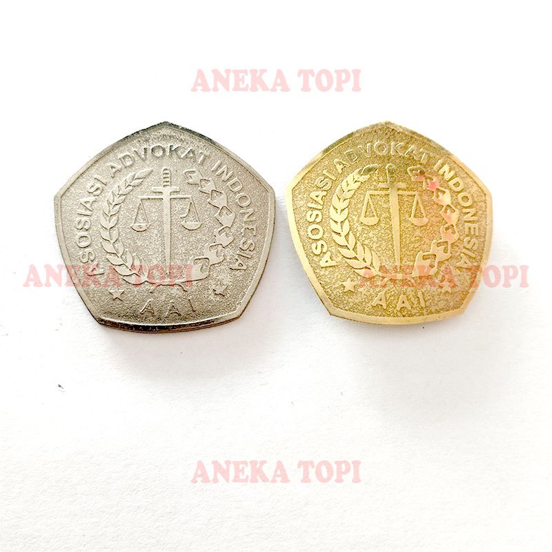 Pin Logo Pin Asosiasi Advokat Indonesia Pin AAI Gold Silver Magnet - Aneka Topi