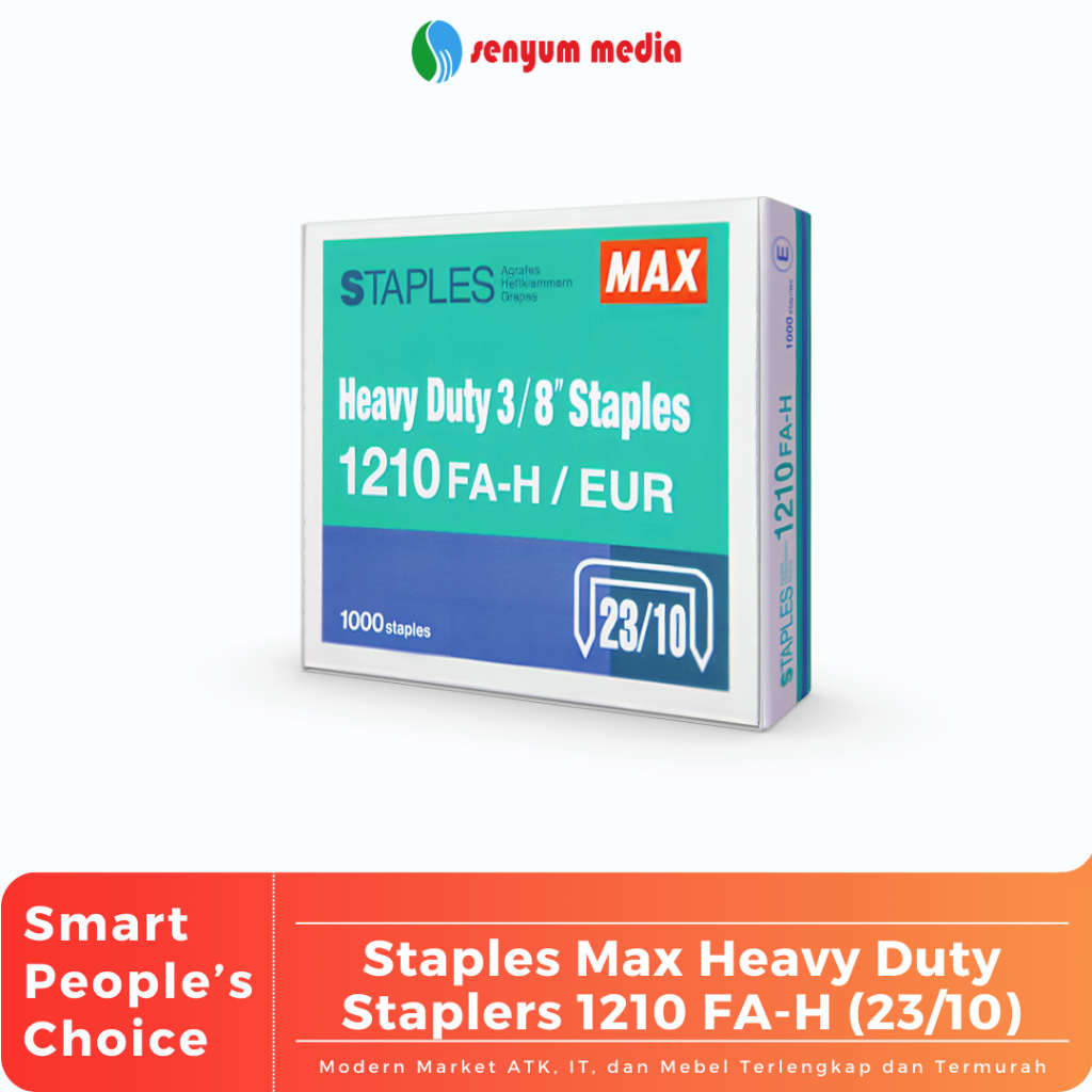 

Staples Max Heavy Duty Staplers 1210 FA-H (23/10) (1 Pak Isi 1000 Staples) (S:PCS)