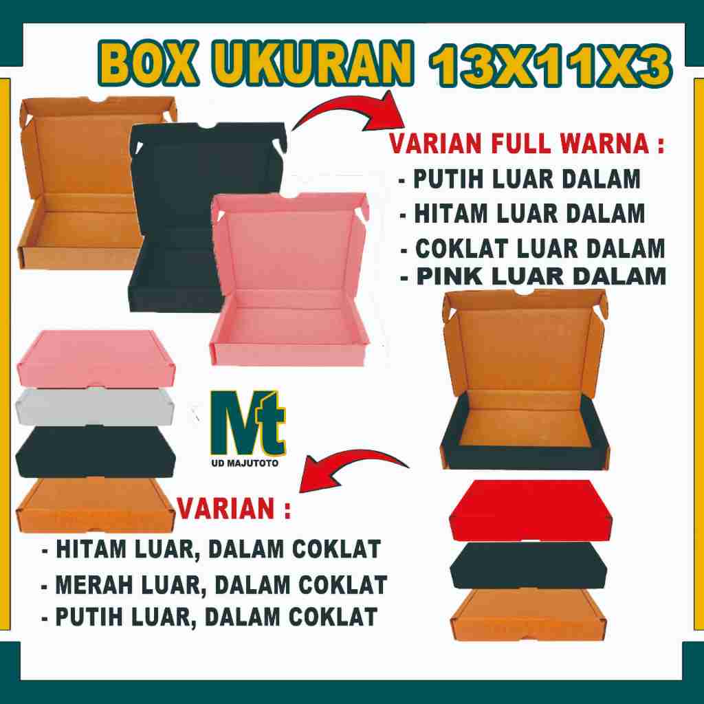 

(PAKET 50 PCS ) Box 13x11x3 Cm/Box Lipat Samping/Box Accesories