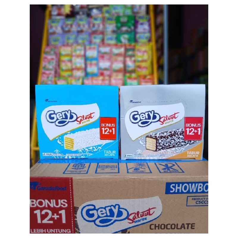 Gery Tabur Kelapa 1 Box Isi 12pcs| Gery Salut Tabur Kelapa| Gery Salut Wafer Tabur Kelapa| Gery Salu