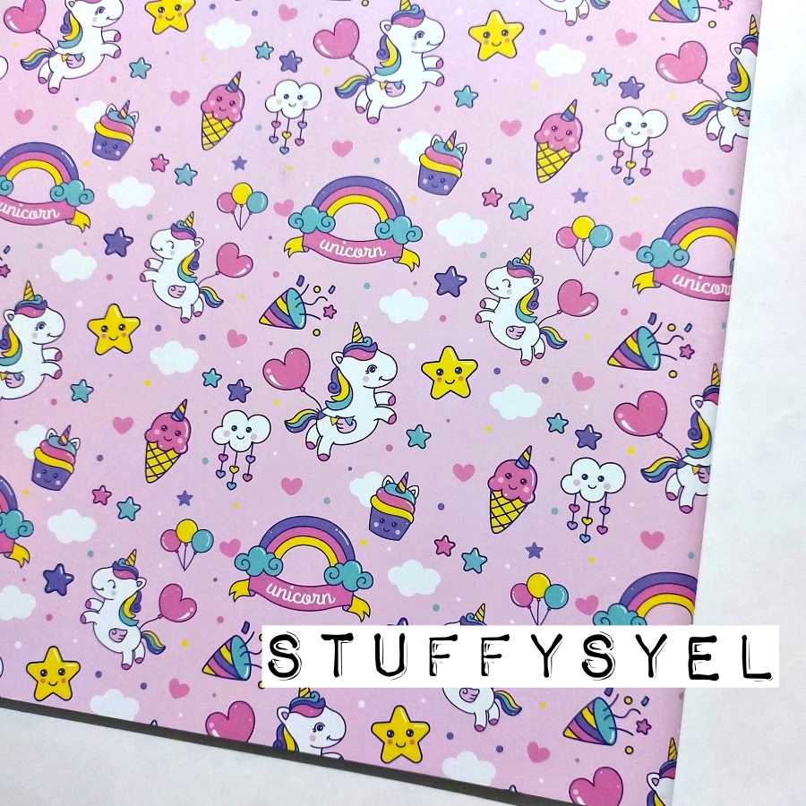 

UNICORN RAINBOW Kertas Kado Sansan Wawa Bisa untuk sampul buku