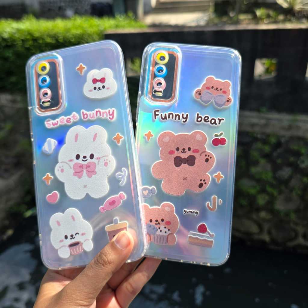 Case Hologram Fashion ( BEAR ) XIAOMI REDMI NOTE 13 4G POCO M6 PRO REDMI A1 REDMI A2 Casing Hologram