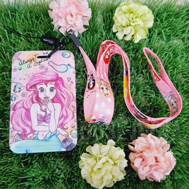 

ID Card Holder Ariel Always Tali Lanyard Card Holder Princess Name Tag Ariel Mermaid Tali Pengait