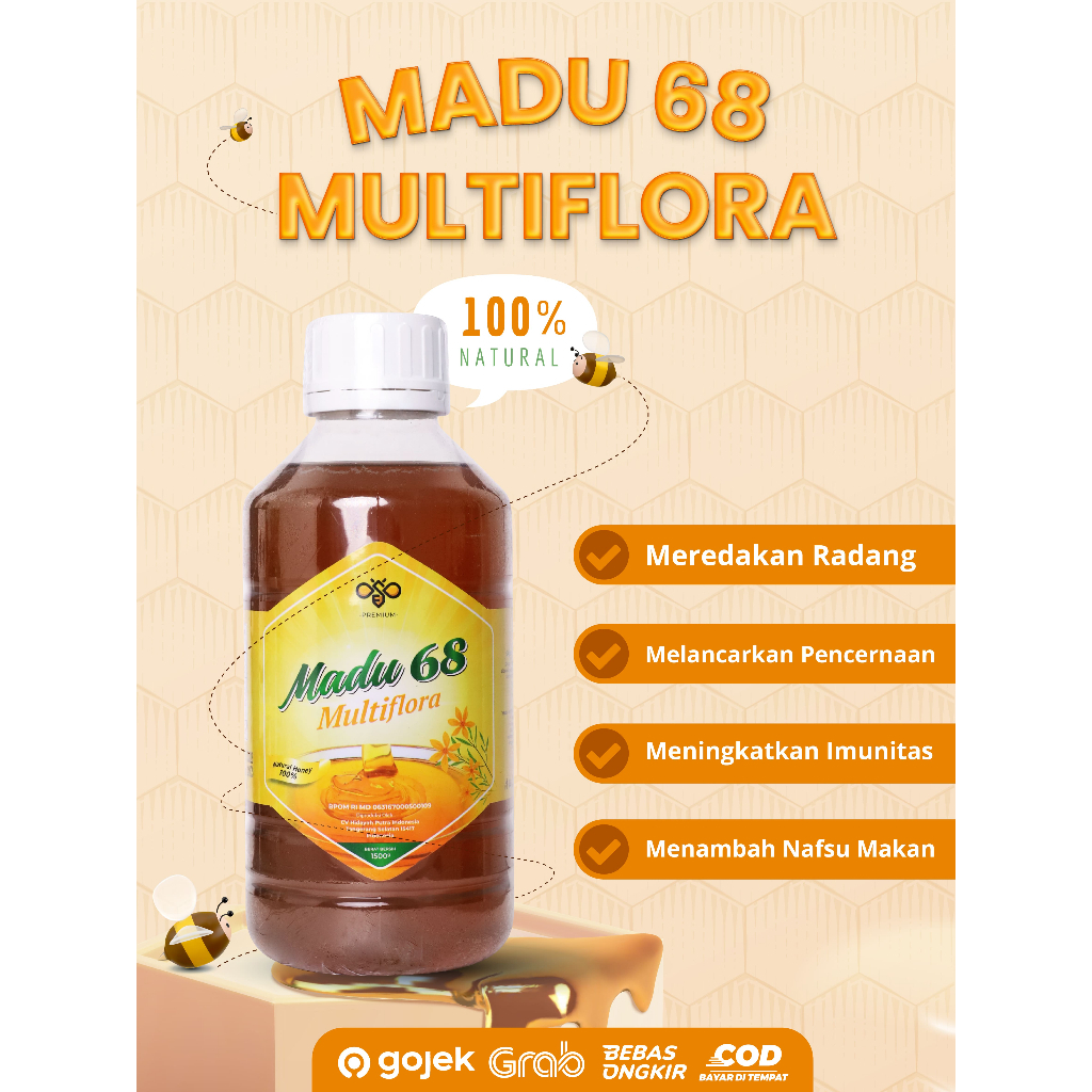 

Madu Multiflora 1500 GR Madu 68 ASLI RESMI