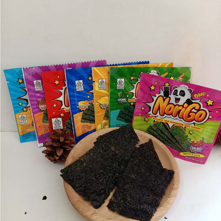 

2Xbtygneal Sakha Snack ) Snack Rumput Laut Norigo (1 Dus Isi 5 Box )
