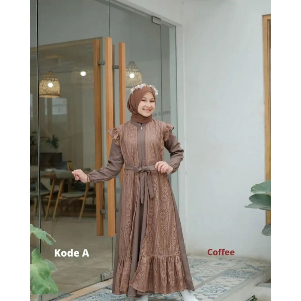 FAHREEN DRESS Baju Gamis Anak Perempuan Remaja Tanggung Umur 11 12 13 14 Tahun Bahan Crinkle Airflow