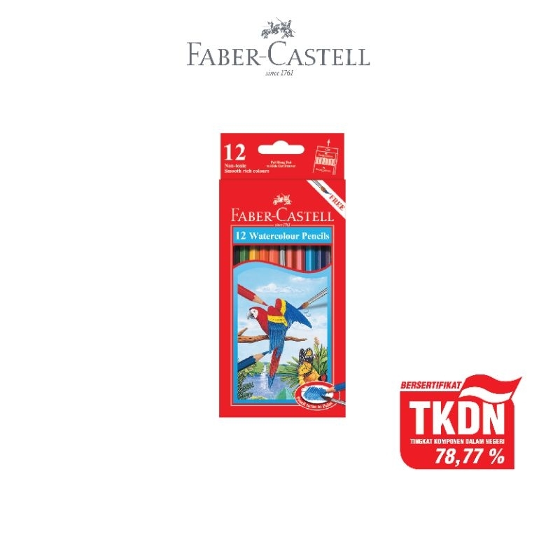 

Faber-Castell Pensil Warna Watercolour Pencils Cat Air 12 Panjang Free Kuas