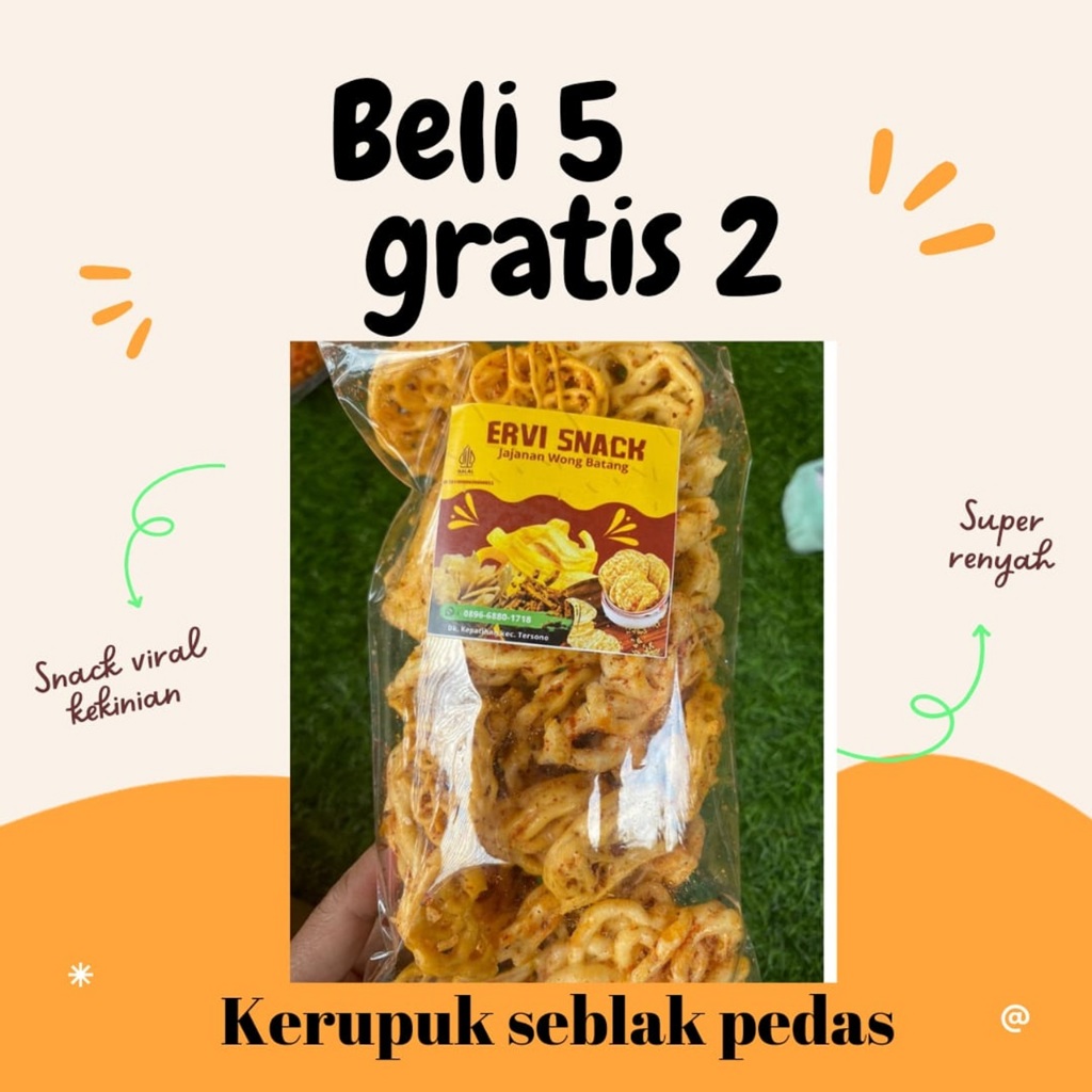 

Cemilan Kerupuk Seblak Kembang Keriwil Asin dan Pedas - Food Kering Keripik Krupuk Snack