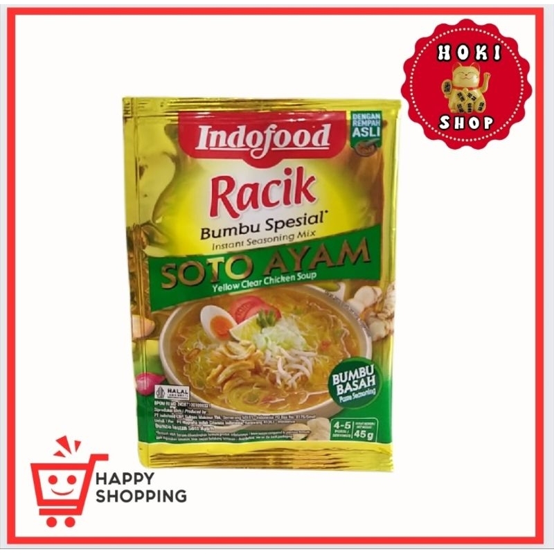 

Indofood Racik Bumbu Basah Soto Ayam 45gr / Racik Soto Ayam / Racik Bumbu Special