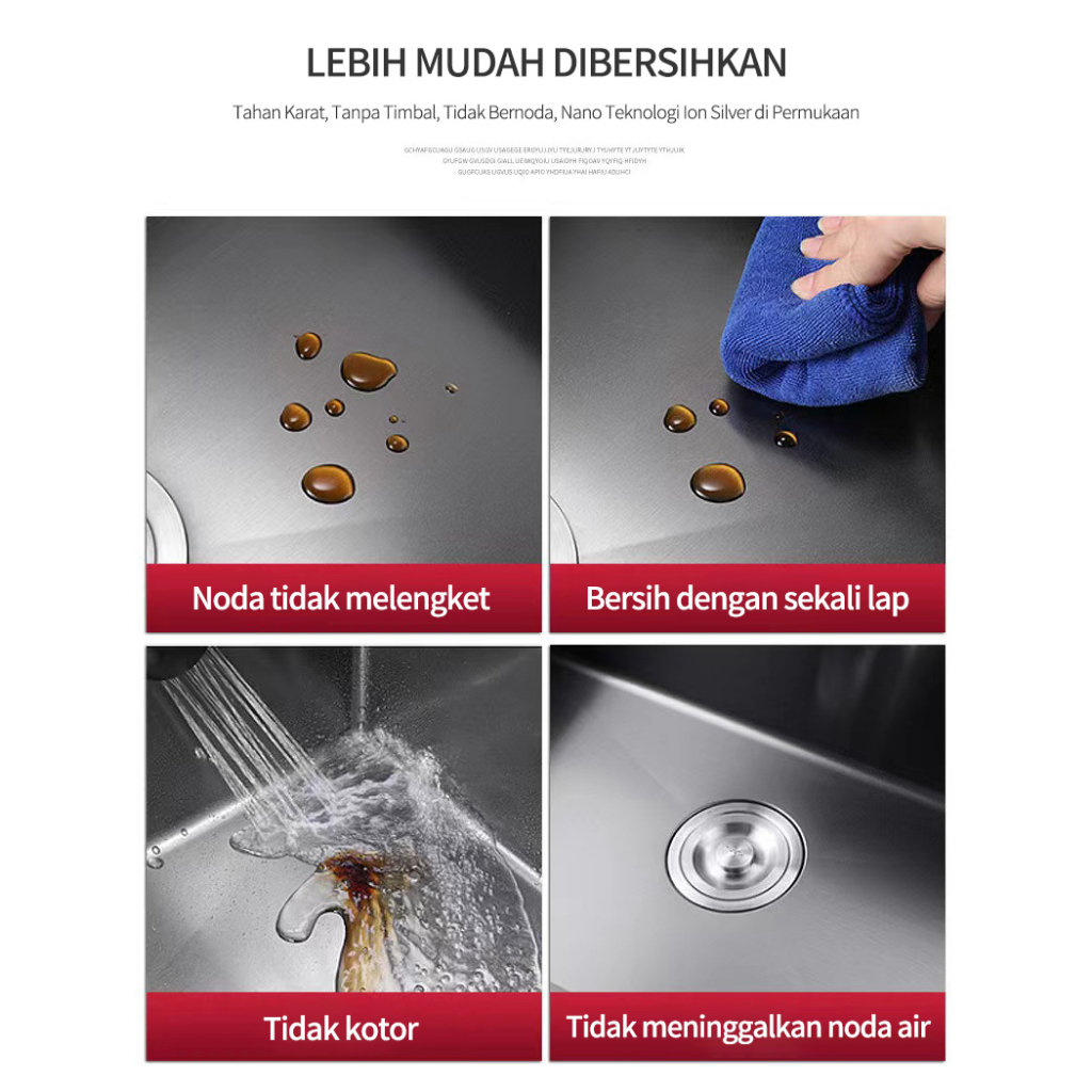 Kitchen Sink Hitam dengan Keran yang Disesuaikan/ Bak Cuci Piring 2 Lubang / Wastafel Cuci Piring