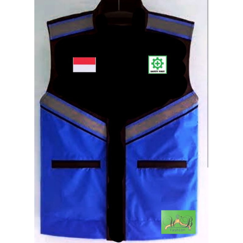 costom rompi seafty hitam/biru