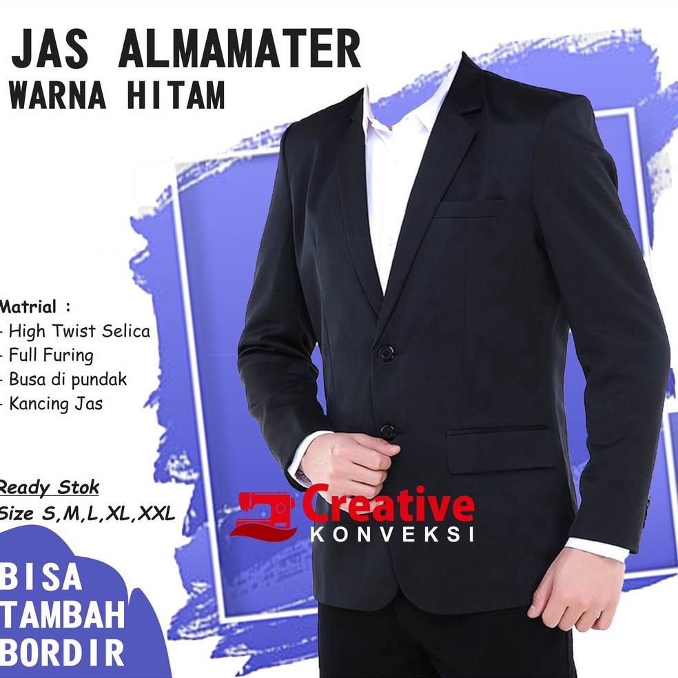 KODE V26P JAS HITAM POLOS FORMAL ALMAMATER OSIS SMP SMA PONDOK PESANTREN