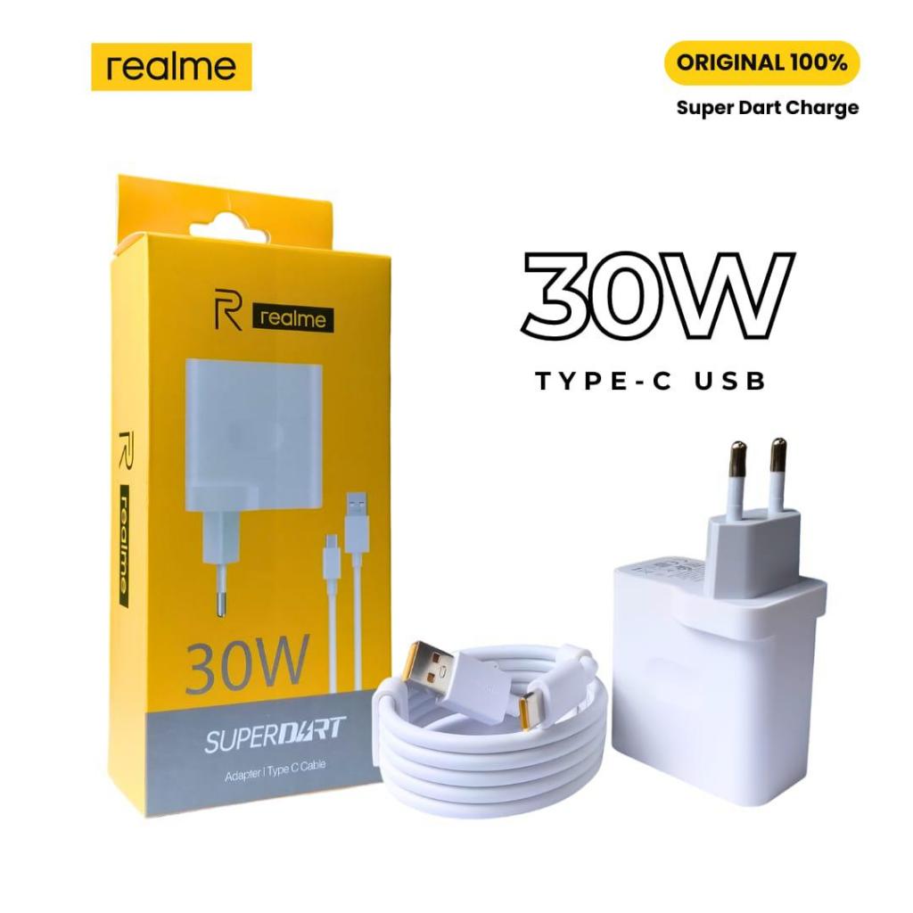 CHARGER REALME 30W SUPERDART TYPE C / CASAN REALME 30 WATT / SUPER VOOC / FAST CHARGING / BATOK REAL