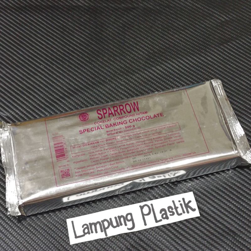 

SPARROW COKLAT COMPOUND HITAM 500gram SPECIAL BAKING CHOCOLATE BATANGAN