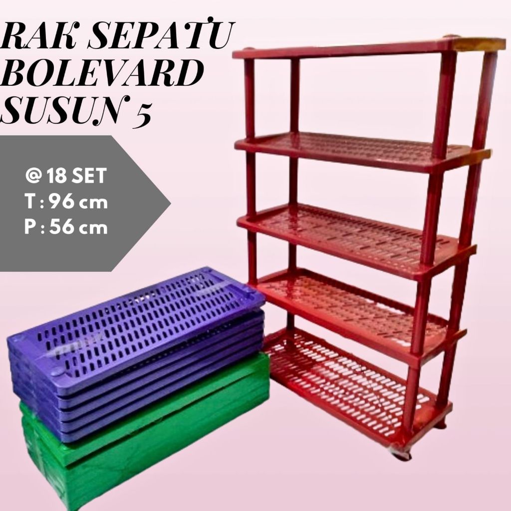 RAK SEPATU PLASTIK 5 SUSUN