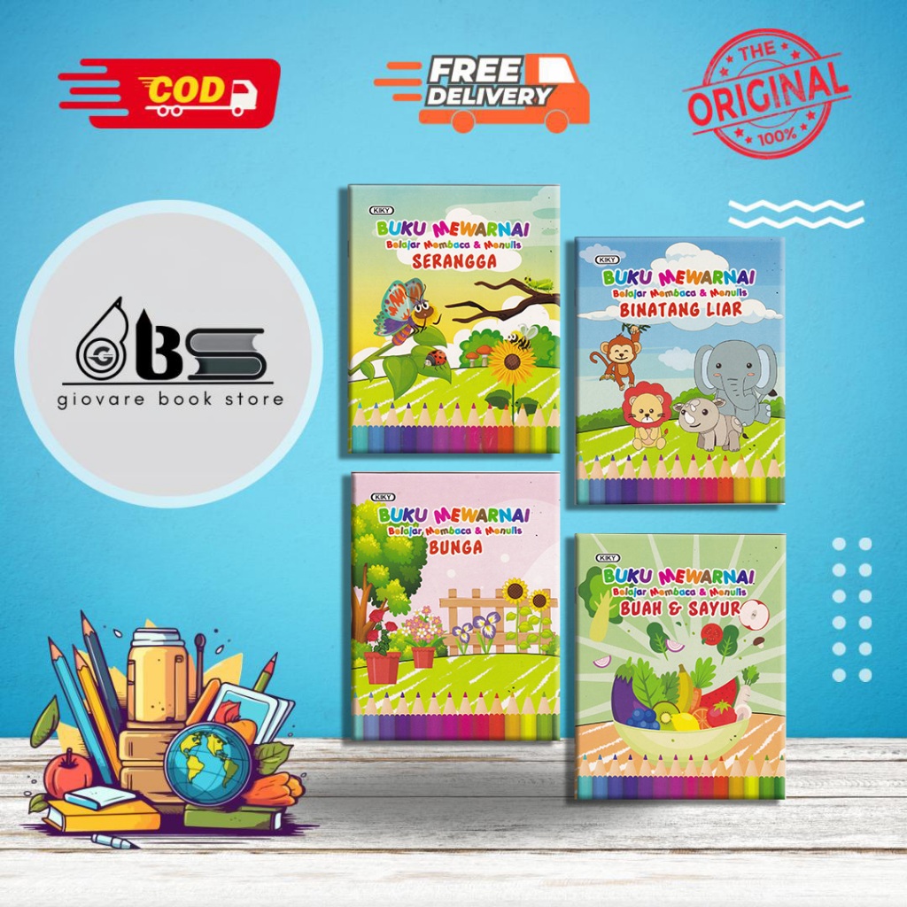 

BUKU MEWARNAI BELAJAR MEMBACA & MENULIS KECIL | BUKU PAUD TK BELAJAR MEWARNAI KIKY
