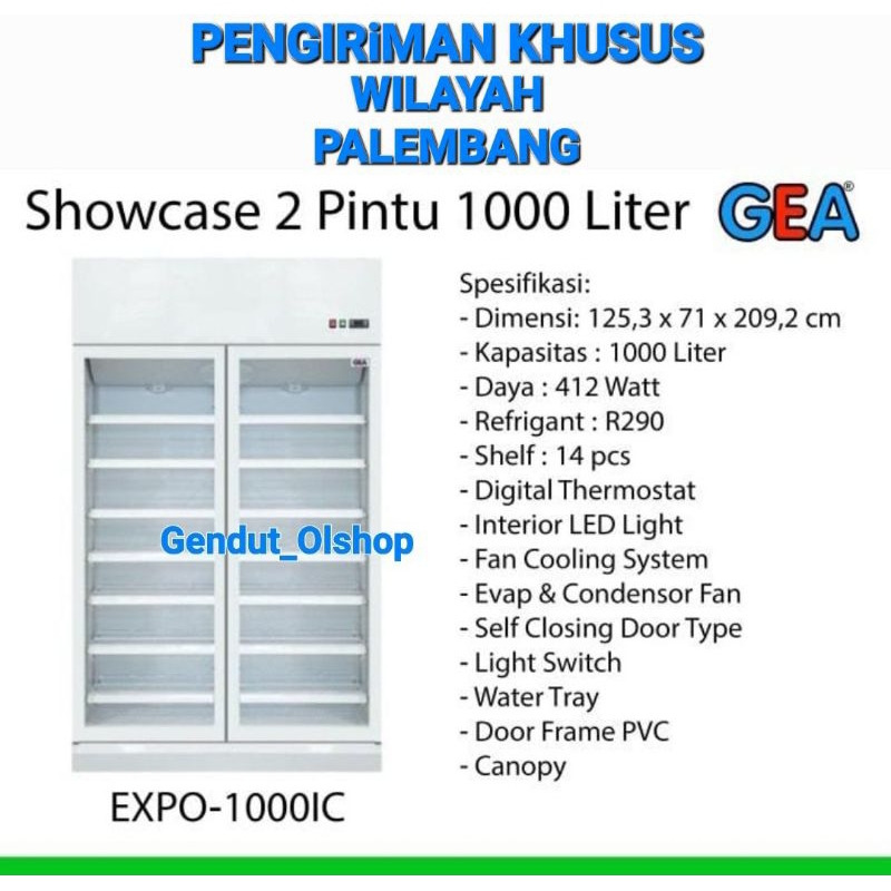 (Khusus Wilayah Palembang) Showcase 2Pintu Gea Expo 1000ic, Showcase Gea 2Pintu Gea Expo 1000ic, Pal