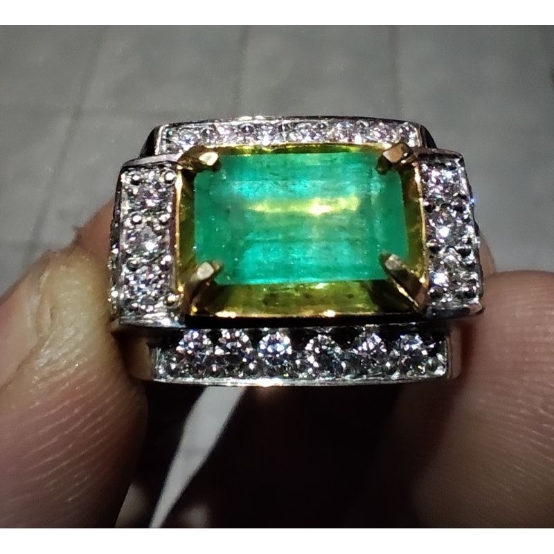 Zamrud Colombia Murmer 2.13 Crt Memo GRI Lab Ring Silver