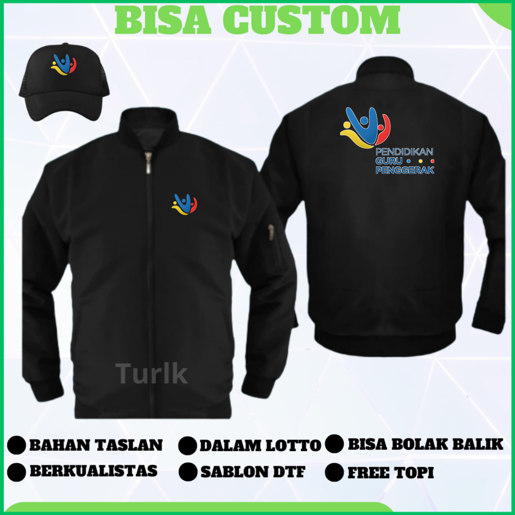 Jaket Pendidikan Guru Penggerak Jaket Guru Penggerak Bomber Custom