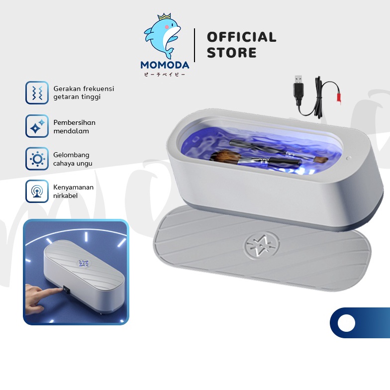 KODE A45G MOMODA Ultrasonic Cleaner Dengan Ultra Violet Alat Pembersih Kacamata Perhiasan Cincin Por
