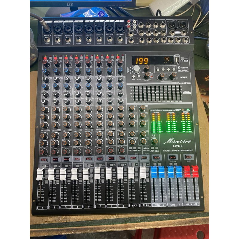 Mixer Audio Microverb Live 8 / Mixer Microverb LIVE 8 / Mixer microverb live8